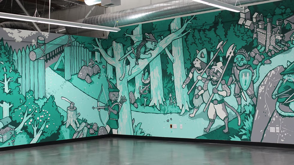 Hobbs archer on the mural wall